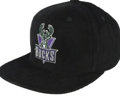 Milwaukee Bucks Black Cord Hwc Black Snapback - Mitchell & Ness
