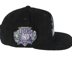 Milwaukee Bucks Black Cord Hwc Black Snapback - Mitchell & Ness