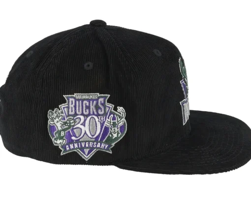 Milwaukee Bucks Black Cord Hwc Black Snapback - Mitchell & Ness