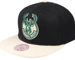 Milwaukee Bucks Core Basics Black/tan Snapback - Mitchell & Ness