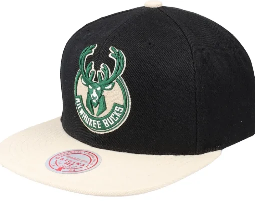 Milwaukee Bucks Core Basics Black/tan Snapback - Mitchell & Ness
