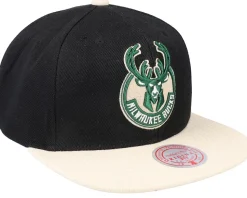 Milwaukee Bucks Core Basics Black/tan Snapback - Mitchell & Ness