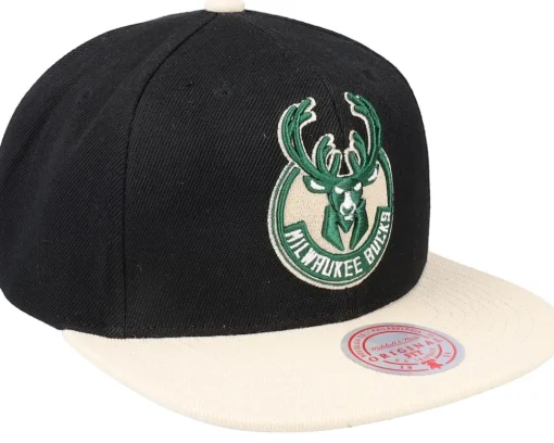 Milwaukee Bucks Core Basics Black/tan Snapback - Mitchell & Ness