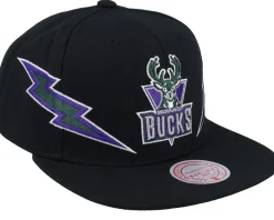 Milwaukee Bucks Double Trouble Black Snapback - Mitchell & Ness