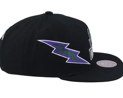 Milwaukee Bucks Double Trouble Black Snapback - Mitchell & Ness