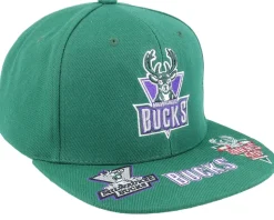 Milwaukee Bucks Front Face Green Snapback - Mitchell & Ness