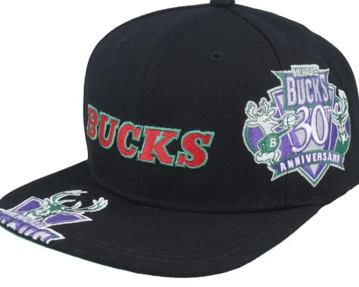 Milwaukee Bucks Landed Hwc Black Snapback - Mitchell & Ness