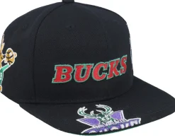 Milwaukee Bucks Landed Hwc Black Snapback - Mitchell & Ness