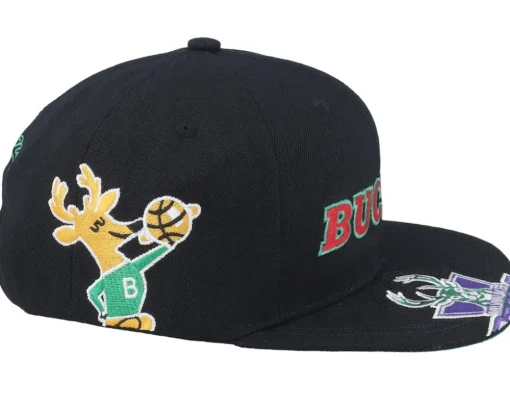Milwaukee Bucks Landed Hwc Black Snapback - Mitchell & Ness