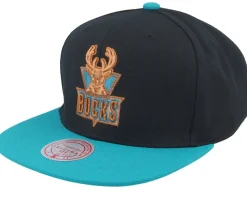 Milwaukee Bucks Make Cents Black/Teal Snapback - Mitchell & Ness