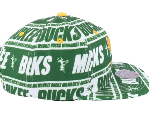 Milwaukee Bucks Meat Paper Green Snapback - Mitchell & Ness