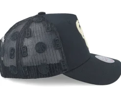 Milwaukee Bucks Monogram Black A-frame Trucker - Mitchell & Ness