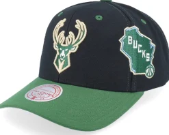Milwaukee Bucks Overbite Pro Black/Green Adjustable - Mitchell & Ness