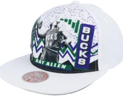 Milwaukee Bucks 90's Playa Ray Allen White Snapback - Mitchell & Ness