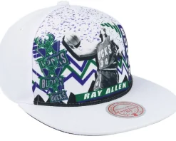 Milwaukee Bucks 90's Playa Ray Allen White Snapback - Mitchell & Ness