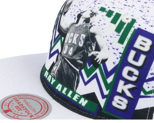 Milwaukee Bucks 90's Playa Ray Allen White Snapback - Mitchell & Ness