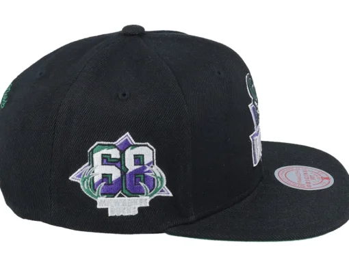Milwaukee Bucks Side Jam Black Snapback - Mitchell & Ness