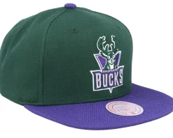 Milwaukee Bucks Team 2 Tone Green/Purple Snapback - Mitchell & Ness