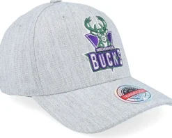 Milwaukee Bucks Team Heather Grey Adjustable - Mitchell & Ness
