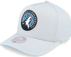 Minnesota Timberwolves Grey Blue Pro Crown Grey A-frame Adjustable - Mitchell & Ness