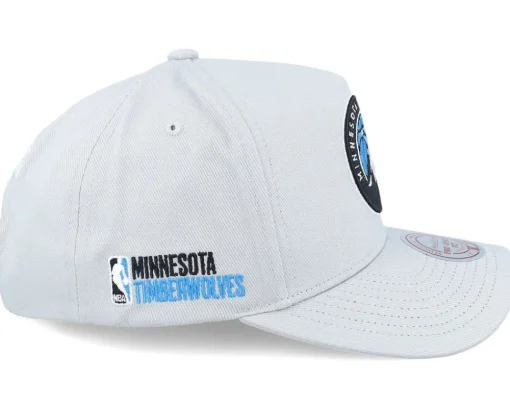 Minnesota Timberwolves Grey Blue Pro Crown Grey A-frame Adjustable - Mitchell & Ness