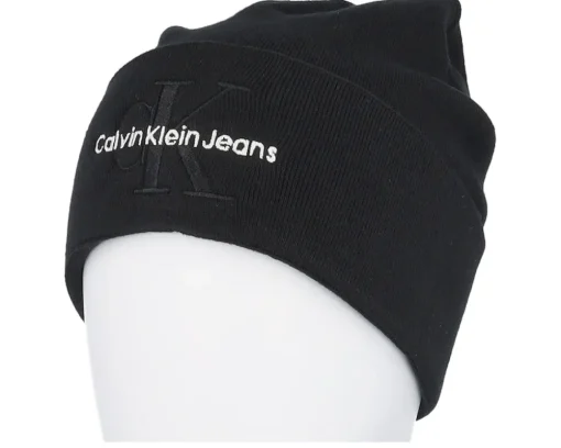 Mono Logo Embro Beanie Black Cuff - Calvin Klein