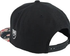 Monogram Black/Floral Red Snapback - Bearded Man
