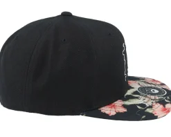 Monogram Black/Floral Red Snapback - Bearded Man