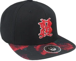 Monogram Black/Rose Red Snapback - Bearded Man