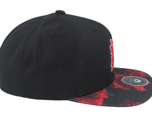 Monogram Black/Rose Red Snapback - Bearded Man