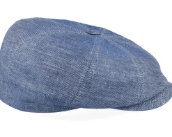 Montreal 41 Linen Blue Flat Cap - MJM Hats