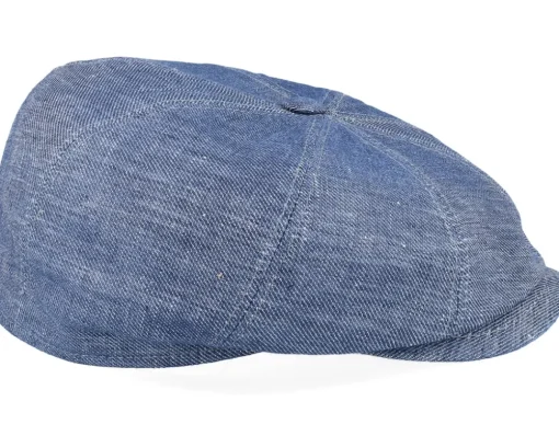 Montreal 41 Linen Blue Flat Cap - MJM Hats