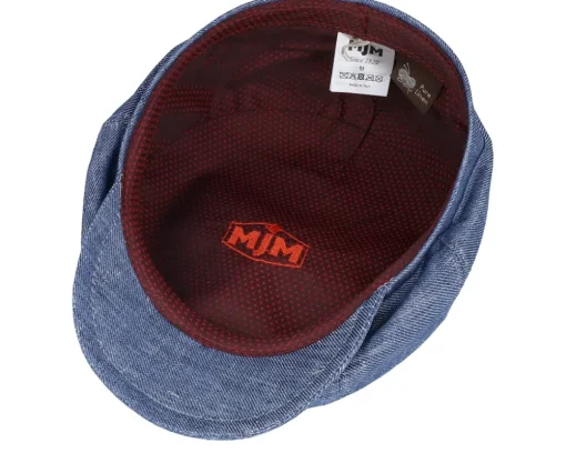 Montreal 41 Linen Blue Flat Cap - MJM Hats