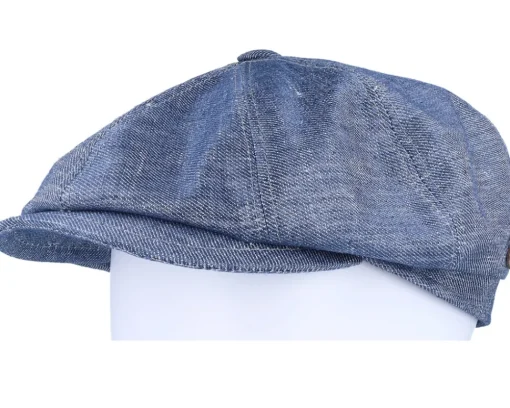 Montreal 41 Linen Blue Flat Cap - MJM Hats