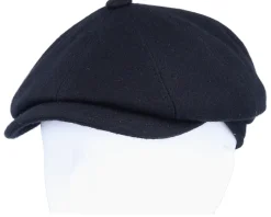 Montreal Eco Merino Wool Black Flat Cap - MJM Hats