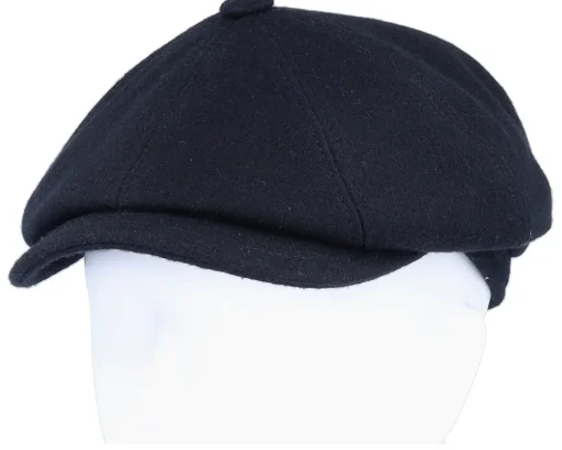 Montreal Eco Merino Wool Black Flat Cap - MJM Hats