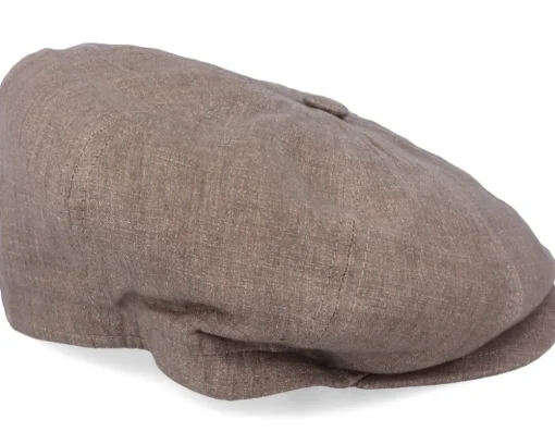 Montreal Linen Brown Flat Cap - MJM Hats