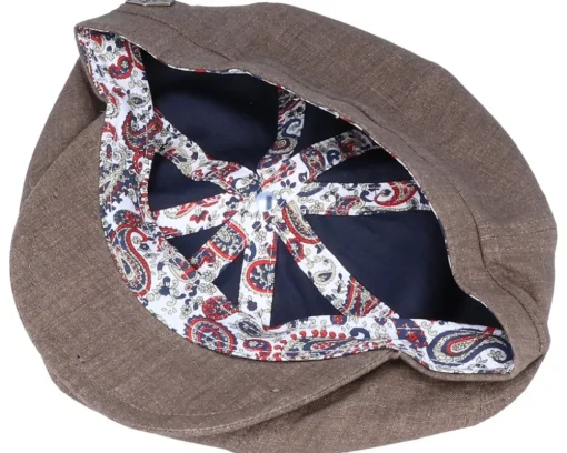 Montreal Linen Brown Flat Cap - MJM Hats