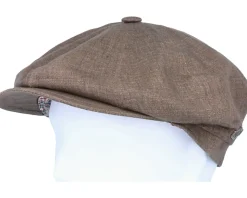 Montreal Linen Brown Flat Cap - MJM Hats