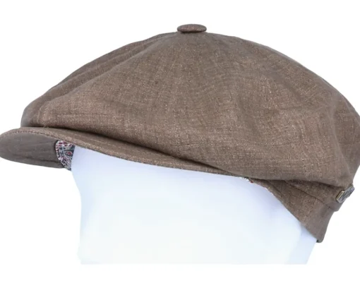 Montreal Linen Brown Flat Cap - MJM Hats