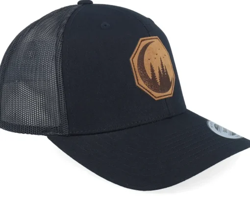 Moon & Pine Trees Black Trucker - Wild Spirit