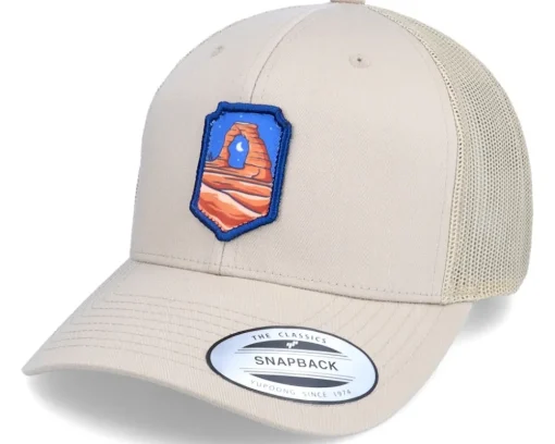 Moonlight Arc Patch Beige Trucker - Wild Spirit