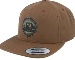 Mountain And Eagle Green Patch Tan Snapback - Wild Spirit