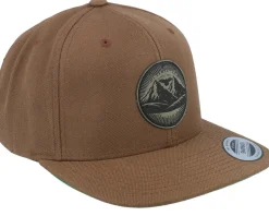 Mountain And Eagle Green Patch Tan Snapback - Wild Spirit