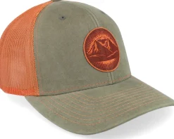 Mountain And Eagle Orange Patch Loden/Terracotta Trucker - Wild Spirit