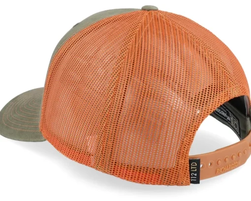 Mountain And Eagle Orange Patch Loden/Terracotta Trucker - Wild Spirit