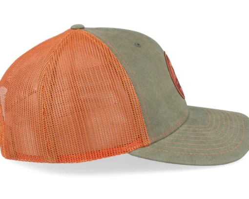 Mountain And Eagle Orange Patch Loden/Terracotta Trucker - Wild Spirit