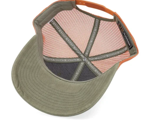 Mountain And Eagle Orange Patch Loden/Terracotta Trucker - Wild Spirit
