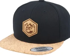 Mountain Badge Fish Patch Black/Cork Snapback - Skillfish