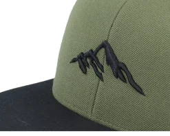 Mountain 3d Black/Olive/Black Snapback - Wild Spirit